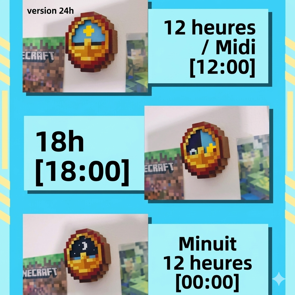 Horloge Murale Accessoire de Jeu Anime — Horloge à Quartz — Décoration Chambre & Salon — Cadeau Cartoon